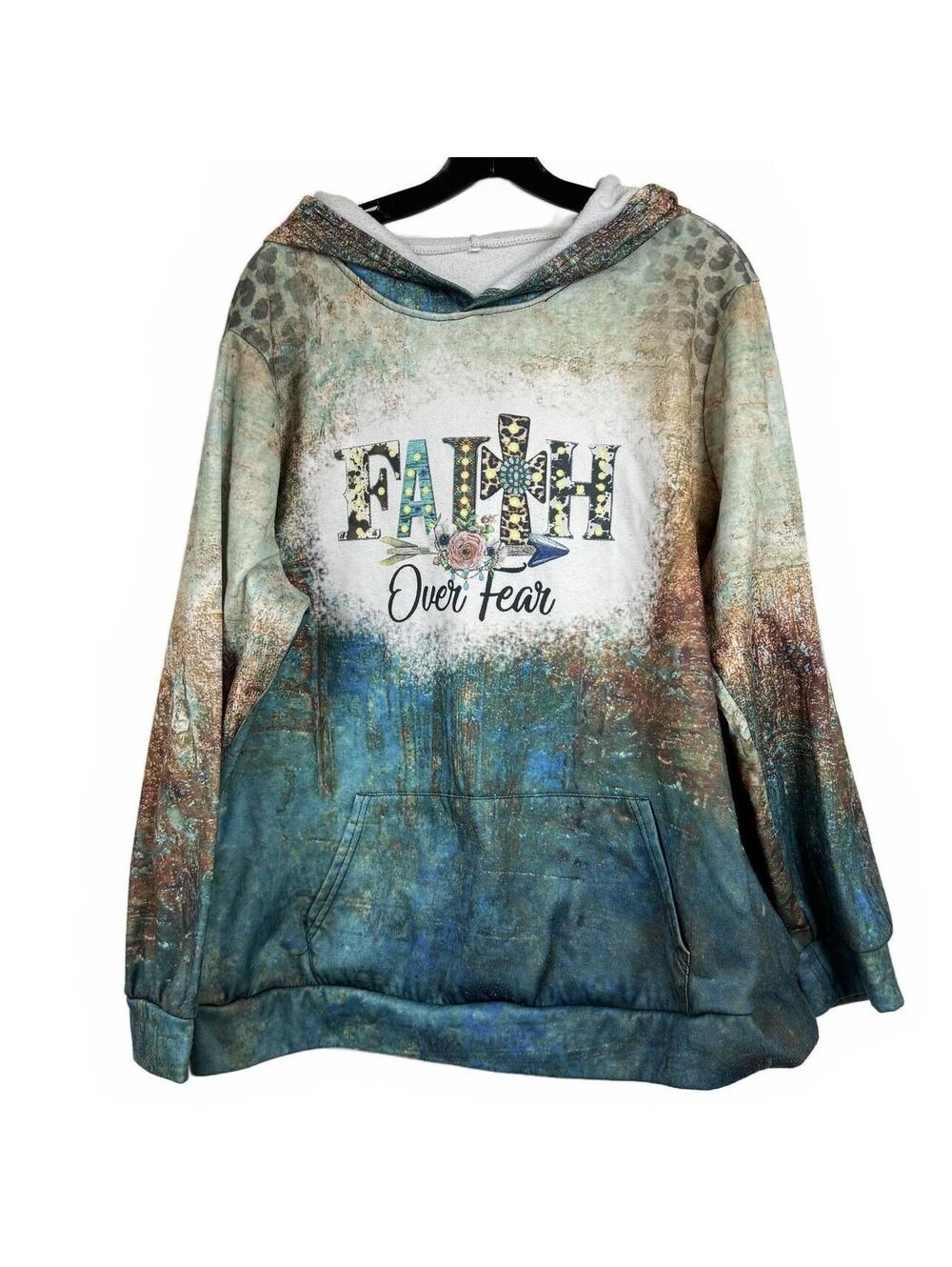 Shein Green and Blue Long Sleeve Hoodie Women's Size 3XL